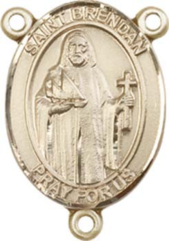 St. Brendan the Navigator - .75" Oval - Gold Filled Centerpiece